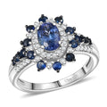 D'Joy Premium Tanzanite, Multi Gemstone Ring in Rhodium Over Sterling Silver (Size 10.0) 1.75 ctw - Sticky add to cart bar