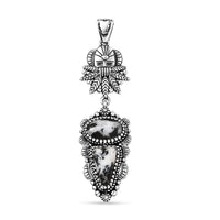 D'Joy Artisan Crafted White Buffalo 4.40 ctw Fancy Pendant without Chain in Sterling Silver