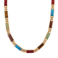 Multi Gemstone Necklace (16.5 Inches) in Goldtone 50.00 ctw - Sticky add to cart bar