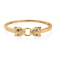EverTrue Chrome Diopside 0.35 ctw Bangle Bracelet in 18K Yellow Gold Plated (7.50 In)