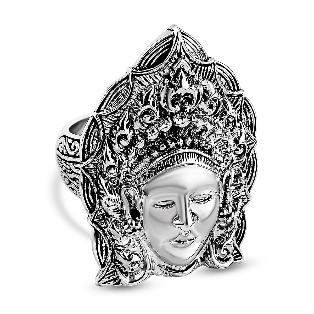 D'Joy Bali Goddess Sterling Silver Ring (Size 10.0) 13.75 Grams
