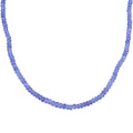 D'Joy Tanzanite 80.00 ctw Beaded Necklace in Rhodium Over Sterling Silver 18 Inches - Sticky add to cart bar