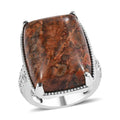 EverTrue Poppy Jasper Solitaire Ring in Stainless Steel (Size 10.0) 26.50 ctw - Sticky add to cart bar