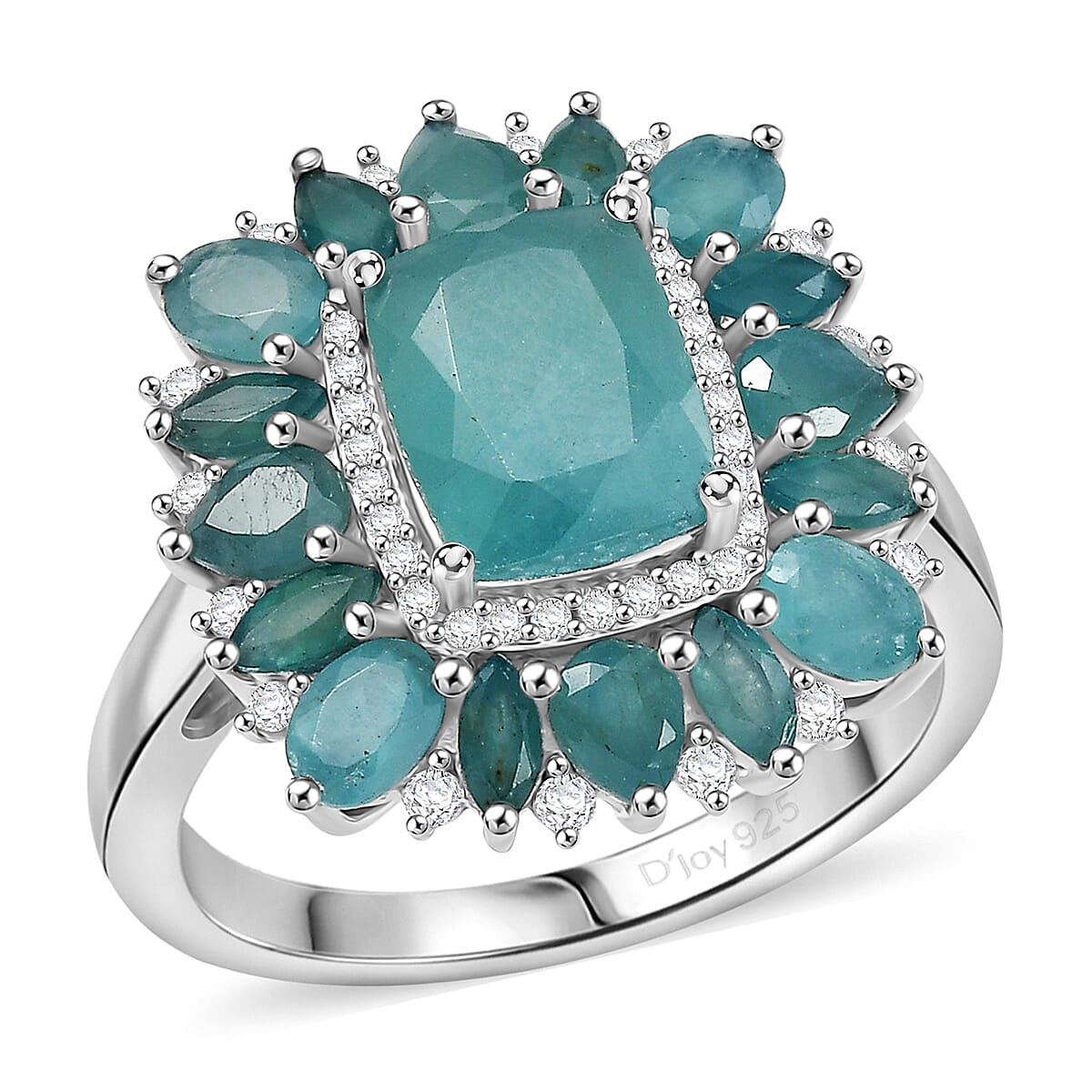 Grandidierite and Moissanite 4.60 ctw Ring