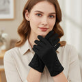 Tamsy Black Cashmere Wool Gloves with 2 Fingers Screen Touch - Large - Sticky add to cart bar