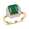Luxoro 14K Yellow Gold AAA Kagem Zambian Emerald, Diamond (G-H, I2) (0.25 cts) Ring (Size 10.0) 3.35 ctw - Sticky add to cart bar