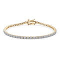 D'Joy Lab Grown Diamond (I1) Iconic Tennis Bracelet in 18K Vermeil YG Over Sterling Silver (7.25 In) 3.70 ctw - Sticky add to cart bar