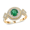 Certified & Appraised Luxoro AAA Kagem Zambian Emerald and I2 Diamond 2.00 ctw Ring in 10K Yellow Gold (Size 10.0) 4.20 Grams - Sticky add to cart bar