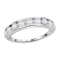 Doorbuster Luxuriant Lab Grown Diamond G-H SI 1.00 ctw Half Eternity Band Ring in 10K White Gold (Size 10.0)
