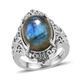 EverTrue Malagasy Labradorite Ring in Stainless Steel (Size 10.0) 10.40 ctw - Sticky add to cart bar