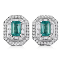 Doorbuster D'Joy Premium Royal Ruby, Moissanite Earrings in Rhodium Over Sterling Silver 2.50 ctw