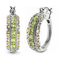 EverTrue Niassa Ruby (FF) 2.50 ctw Hoop Earrings in 18K YG Plated and Platinum Bond