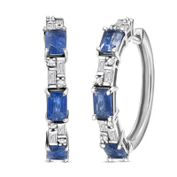 D'Joy Kashmir Kyanite, Moissanite Earrings in Rhodium Over Sterling Silver 4.80 ctw
