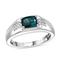 Doorbuster Certified & Appraised Luxoro 10K White Gold AAA Monte Belo Indicolite, Diamond (I2) Men's Ring (Size 10.0) (4.68 g) 1.50 ctw - Sticky add to cart bar