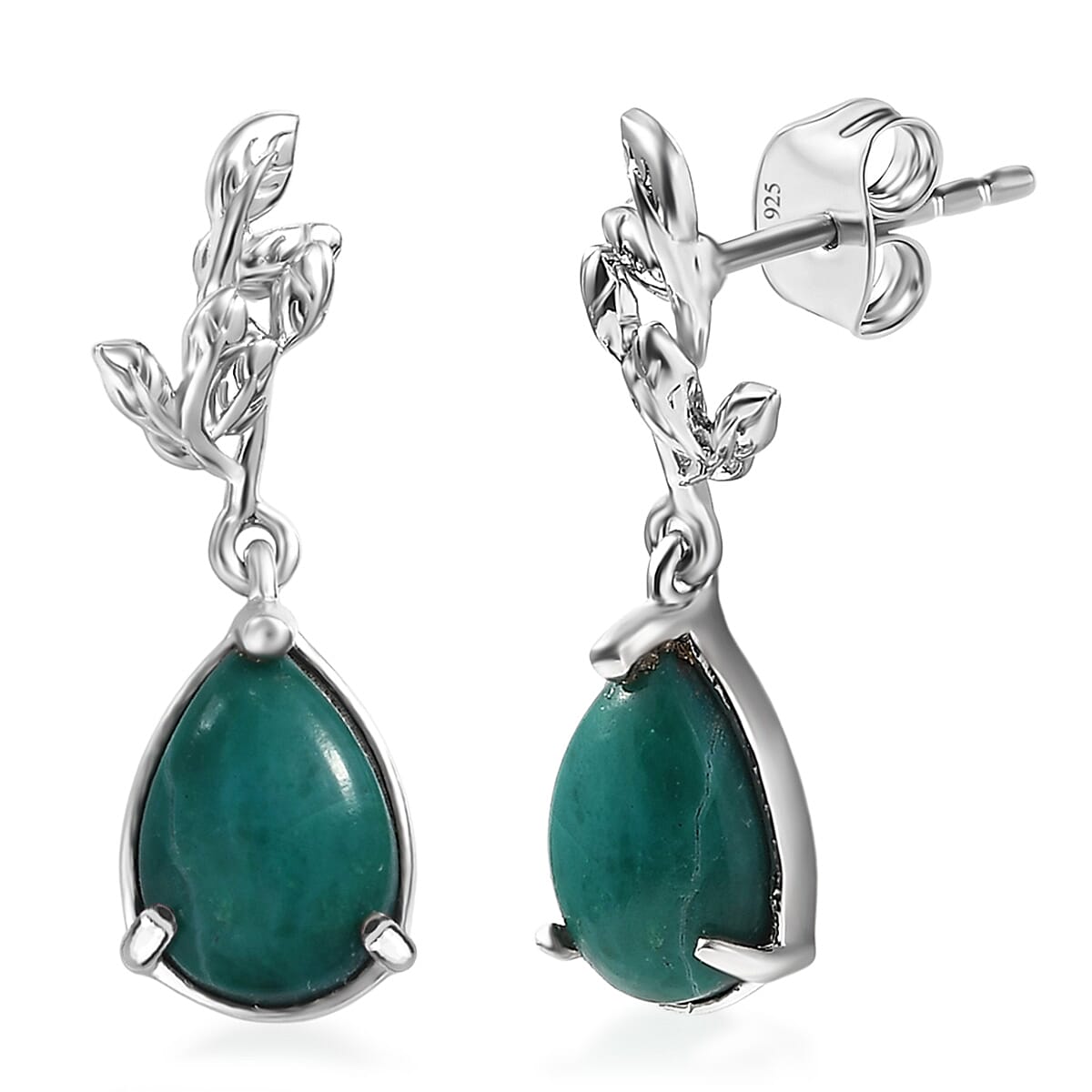 EverTrue Peruvian Opalina 3.20 ctw Earrings in Platinum Bond
