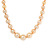 Certified & Appraised Rhapsody AAAA South Sea Golden Pearl Necklace in 950 Platinum 18 Inches