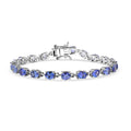 D'Joy AAA Tanzanite 7.80 ctw Twilight Line Bracelet in Rhodium Over Sterling Silver (6.50 In) - Sticky add to cart bar