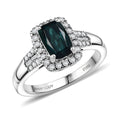 Certified & Appraised Rhapsody 950 Platinum AAAA Monte Belo Indicolite, Diamond (E-F, VS) (0.33 cts) Ring (Size 10.0) (6.42 g) 1.65 ctw - Sticky add to cart bar