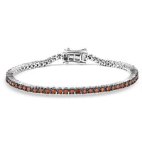 Luxuriant Lab Grown Red Diamond (IR) (SI) Bracelet in Rhodium Over Sterling Silver (6.50 In) 3.00 ctw