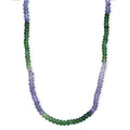 D'Joy Premium Tanzanite and Tsavorite Garnet 40.00 ctw Beaded Necklace in 18K Vermeil Yellow Gold Over Sterling Silver 18-20 Inches - Sticky add to cart bar