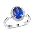 Rhapsody 950 Platinum AAAA Tanzanite, Diamond (E-F, VS) (0.27 cts) Ring (Size 10.0) (5.60 g) 3.15 ctw - Sticky add to cart bar