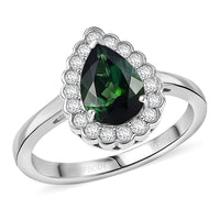 Certified & Appraised Rhapsody 950 Platinum AAAA  Pirineu Lagoon Tourmaline, Diamond (E-F, VS) (0.27 cts) Ring (Size 10.0) (6.22 g) 1.50 ctw