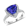 Certified & Appraised Rhapsody AAAA Tanzanite and E-F VS Diamond 3.54 ctw Ring in 950 Platinum 5.77 Grams - Sticky add to cart bar