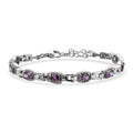 EverTrue Simulated Amethyst Color Diamond Fancy Bracelet in Stainless Steel (6.50 In) 6.10 ctw - Sticky add to cart bar