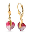 GP Italian Garden Special Collection Pink Bi Color Glass Leaf Earrings in 18K Vermeil YG Over Sterling Silver - Sticky add to cart bar