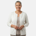 Tamsy White Round Neck Sweater with Buttons -XS - Sticky add to cart bar