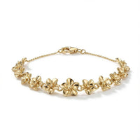 Luxoro Blooming Floral Bracelet in 10K Yellow Gold (6.50 In) 6.53 Grams