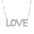 Luxuriant Lab Grown Diamond 1.75 ctw Love Necklace in Sterling Silver 18 Inches - Sticky add to cart bar