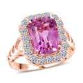 Certified & Appraised 10K Rose Gold AAA Martha Rocha Kunzite, Luxuriant Lab Grown Diamond (E-F, VS) (0.90 cts) Ring (Size 10.0) (5.46 g) 9.25 ctw - Sticky add to cart bar