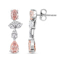 Luxuriant Lab Grown Pink Diamond and Lab Grown Diamond VS-VS2 3.50 ctw Earrings in 14K White Gold - Sticky add to cart bar