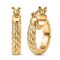 EverTrue Bronzella Collection Weave Hoop Earrings in 18K YG Plated Bronze