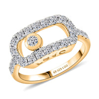 Luxuriant Lab Grown Diamond VS 1.00 ctw Ring in 18K Vermeil Yellow Gold Over Sterling Silver