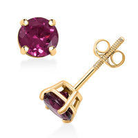 AAA Radiant Ember Garnet 1.20 ctw Screw Post Earrings in 14K Yellow Gold