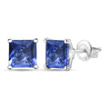 AAAA Tanzanite Solitaire Stud Earrings in 950 Platinum 2.60 ctw - Sticky add to cart bar