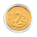 24K Yellow Golden Serpent Spirit Zodiac Coin Bar with Rainbow Line 100mg - Sticky add to cart bar