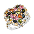 D'Joy Premium Multi-Tourmaline Ring in 18K Vermeil YG and Rhodium Over Sterling Silver (Size 10.0) 2.80 ctw - Sticky add to cart bar