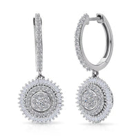 Luxuriant Lab Grown Diamond (G-H, SI) Earrings in Rhodium Over Sterling Silver 1.00 ctw