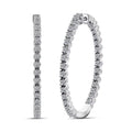 Luxuriant Lab Grown Diamond Hoop Earrings in Rhodium Over Sterling Silver 0.75 ctw - Sticky add to cart bar