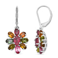 D'Joy Multi-Tourmaline Rainbows Promise Earrings in Rhodium Over Sterling Silver 4.40 ctw - Sticky add to cart bar