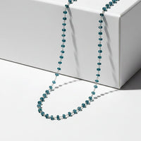 Certified & Appraised Luxoro AAA Lagoon Tourmaline Beaded 32 ctw Necklace 20 Inches in 10K White Gold