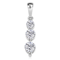 NY Closeout 14K White Gold Diamond (G, VS) Pendant with Stainless Steel Necklace (18 Inches) 0.50 ctw