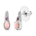 EverTrue Angelskin Pink Opal and Lotus Garnet 0.90 ctw Stud Earrings in Stainless Steel - Sticky add to cart bar