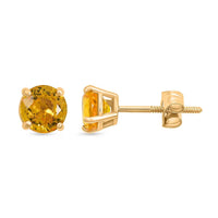 Doorbuster 14K Yellow Gold AAA Red Sapphire Screw Post Earrings 1.10 ctw