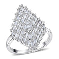 Luxuriant Lab Grown Diamond (G-H, SI) Ring in Rhodium Over Sterling Silver (Size 10.0) 1.40 ctw - Sticky add to cart bar