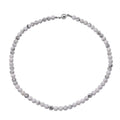 White Howlite Beaded Necklace with Magnetic Lock in Rhodium Over Copper 150.00 ctw (18 Inches) - Sticky add to cart bar