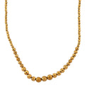 Yellow Gold Color Hematite Beaded Necklace in Silvertone 560.00 ctw  (21-23 Inches) - Sticky add to cart bar